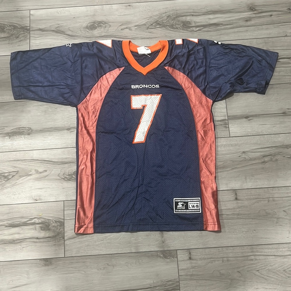 John Elway Denver Broncos Navy Jersey Starter Size Youth Large 14-16